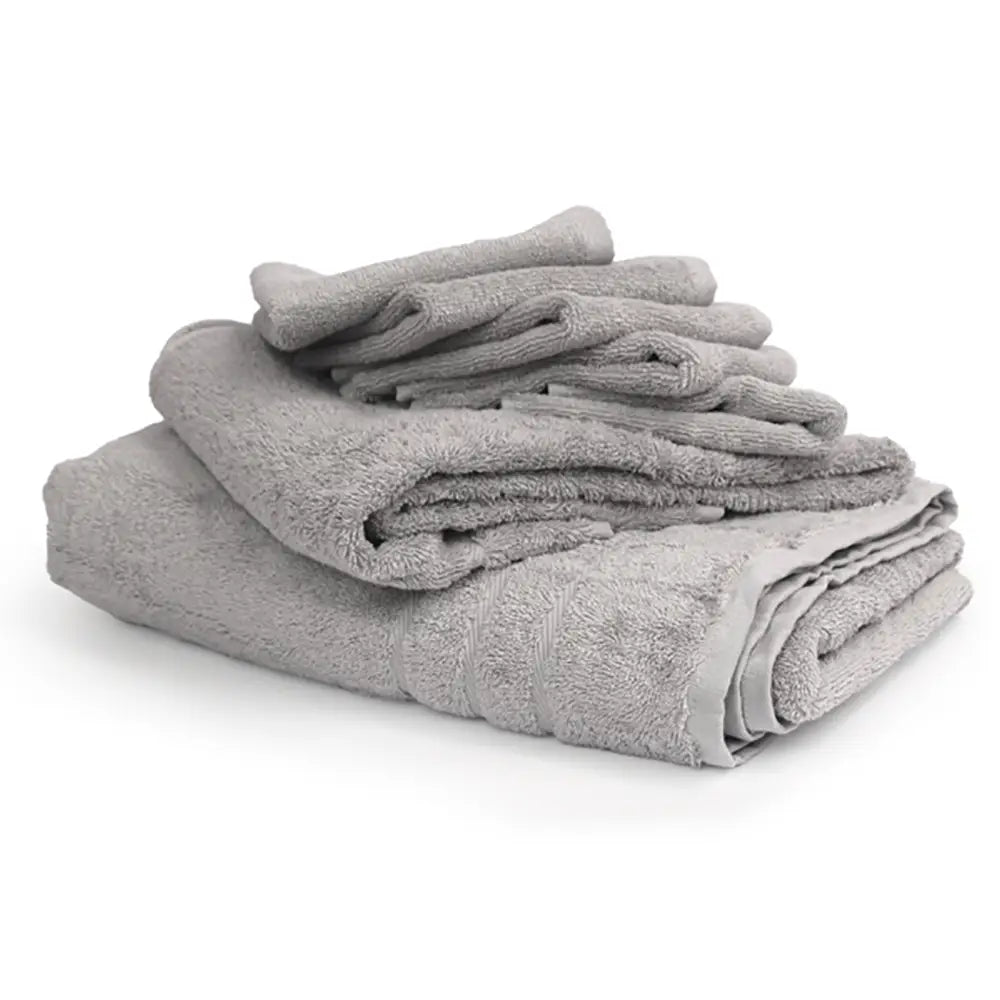 Cotton Towel Bundle 500gsm – Bath Sheet, Hand Towel & Face Cloth Set (Silver Grey)